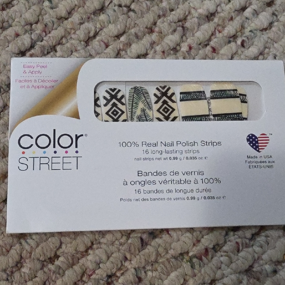Color Street Black, Cream & Gold Tribal Nail Strips